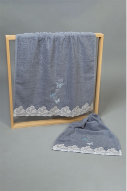 Asciugamani in spugna 100% cotone colore blu avio