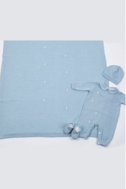 Kit prima infanzia bambino 0 - 3 mesi in lana merinos